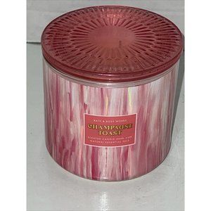 Bath & Body Works Champagne Toast 3 Wick Scented Candle Pretty Lid 14.5 oz NEW